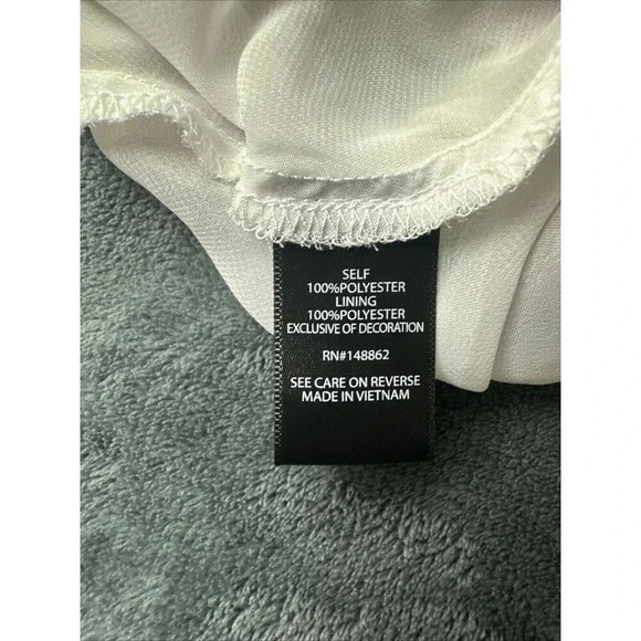 Torrid Blouse Floral Clip Dot Flutter Sleeve Babydoll Chiffon Lace Trim Size 1X - Picture 12 of 15